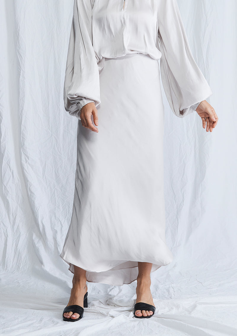 Luxe Deluxe Look Again Bias Cut Long Midi Skirt