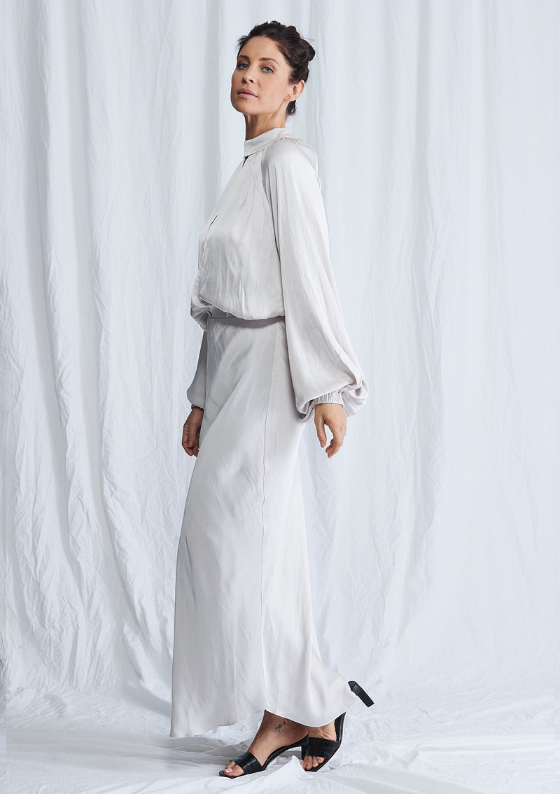 Luxe Deluxe Look Again Bias Cut Long Midi Skirt