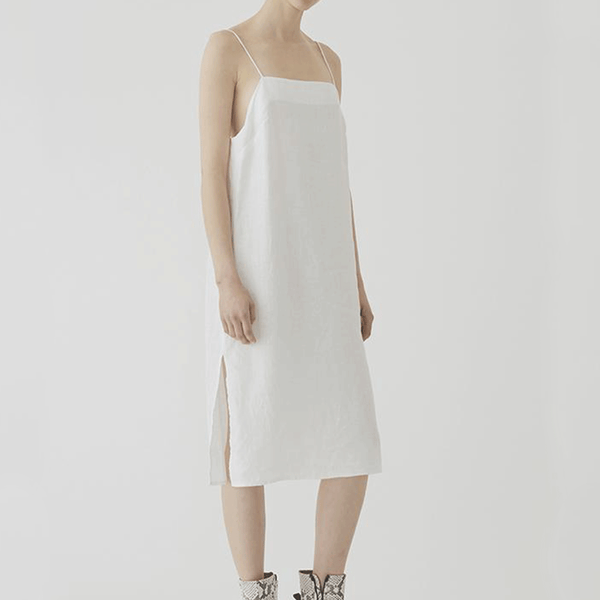 matin linen dress Studio Square Neck White – Khlassik Color:cloud Material_Cotton Blend Dark Sage Green Prom Clementine Linen Dress Made