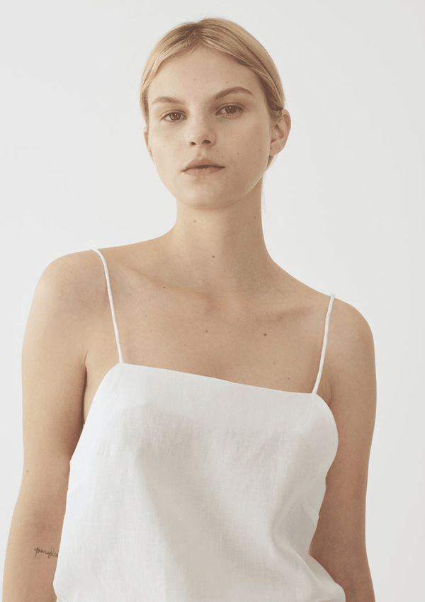 Matin Studio Square Neck Top White