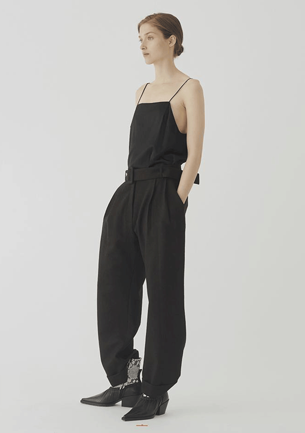 Matin Studio Square Neck Top Black