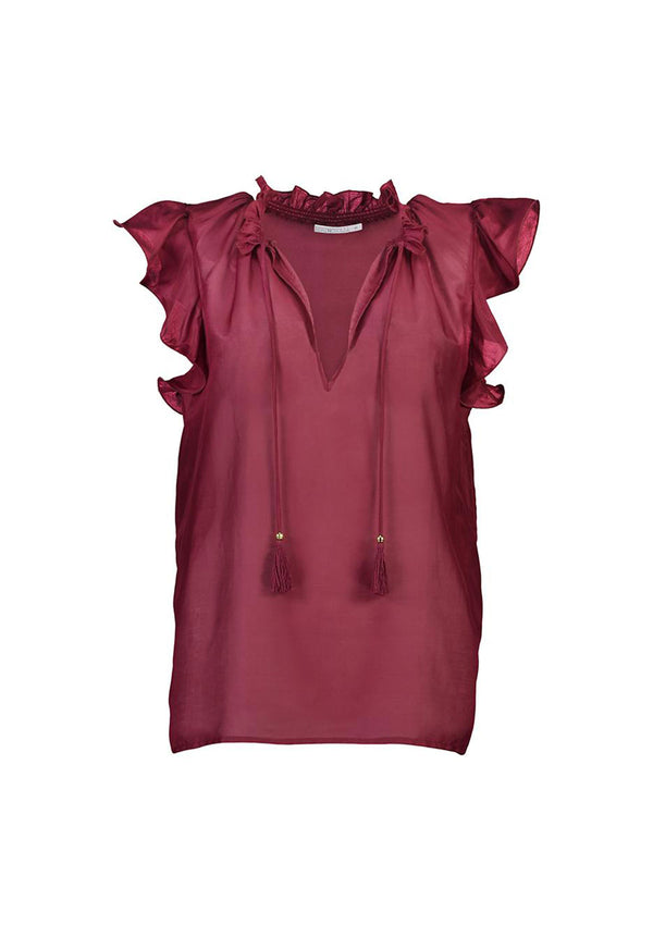 Bird & Knoll Mathilde Flutter Sleeve Top