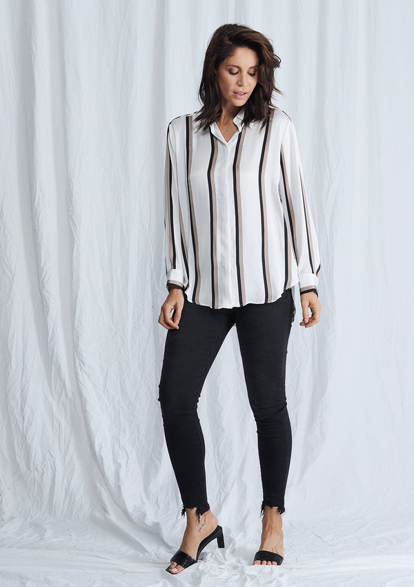Mela Purdie Moulin Stripe Satin Soft Shirt