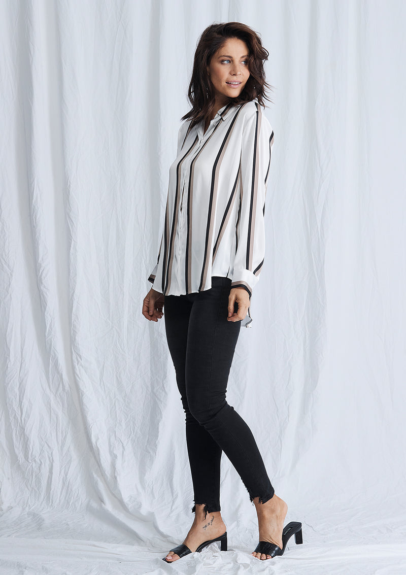Mela Purdie Moulin Stripe Satin Soft Shirt