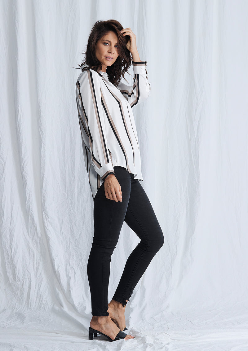 Mela Purdie Moulin Stripe Satin Soft Shirt
