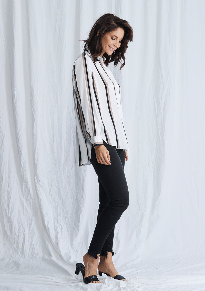 Mela Purdie Moulin Stripe Satin Soft Shirt