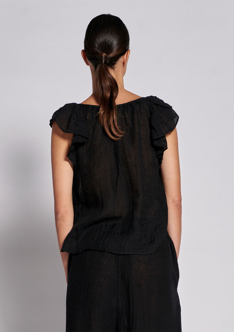 In The Sac Plisse Ruffle Top