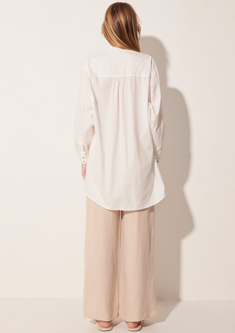 POL Clothing Lagoon Draped Back Shirt