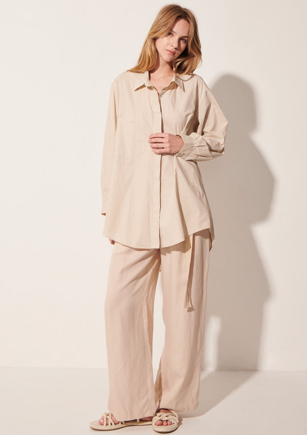 POL Clothing Lagoon Draped Back Shirt