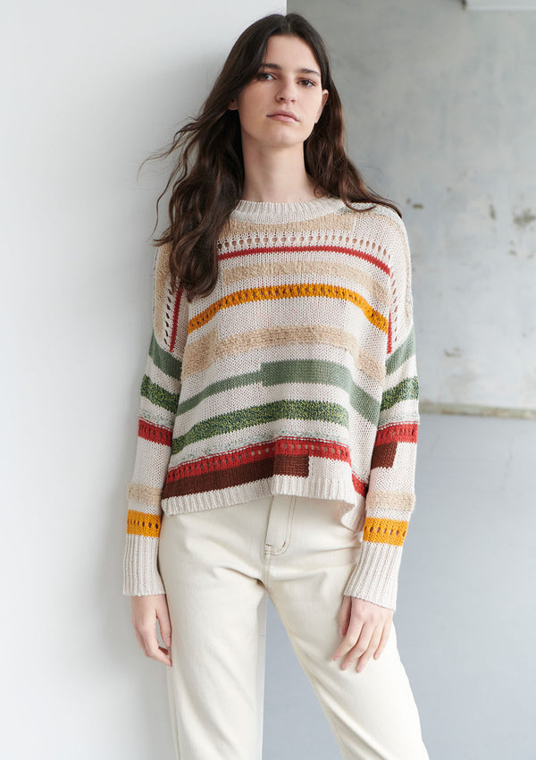 POL Clothing Dales Multi Stripe Knit