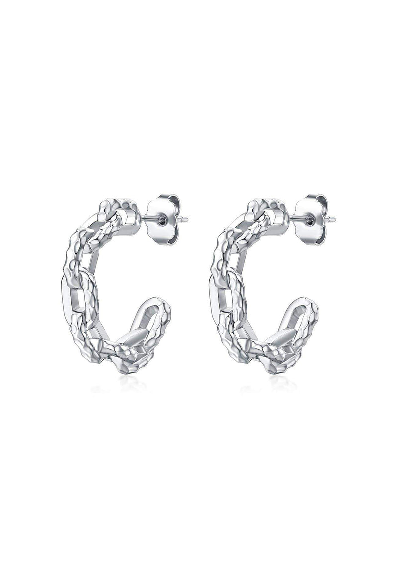 F+H Ramones Hammered Chain Hoops
