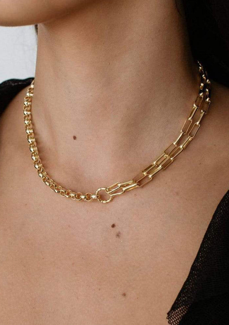 F+H Slash Double Chain Necklace
