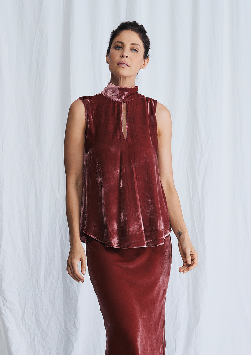 Luxe Deluxe First Love Velvet High Neck Top