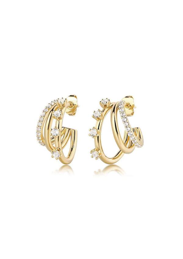 F+H Triple Threat Gemstone Hoops