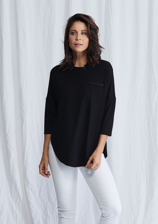 Mela Purdie Matte Jersey Zip Crescent Sweater