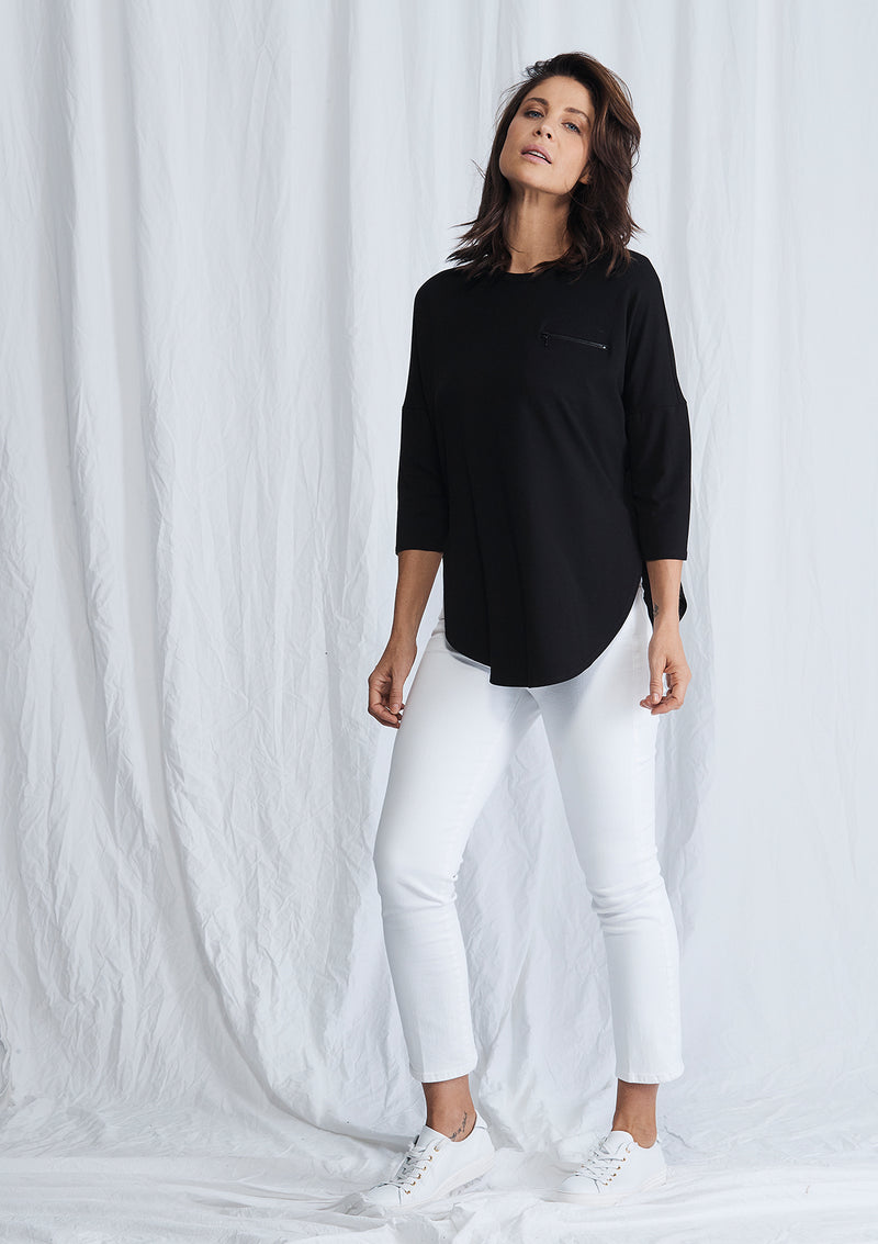 Mela Purdie Matte Jersey Zip Crescent Sweater