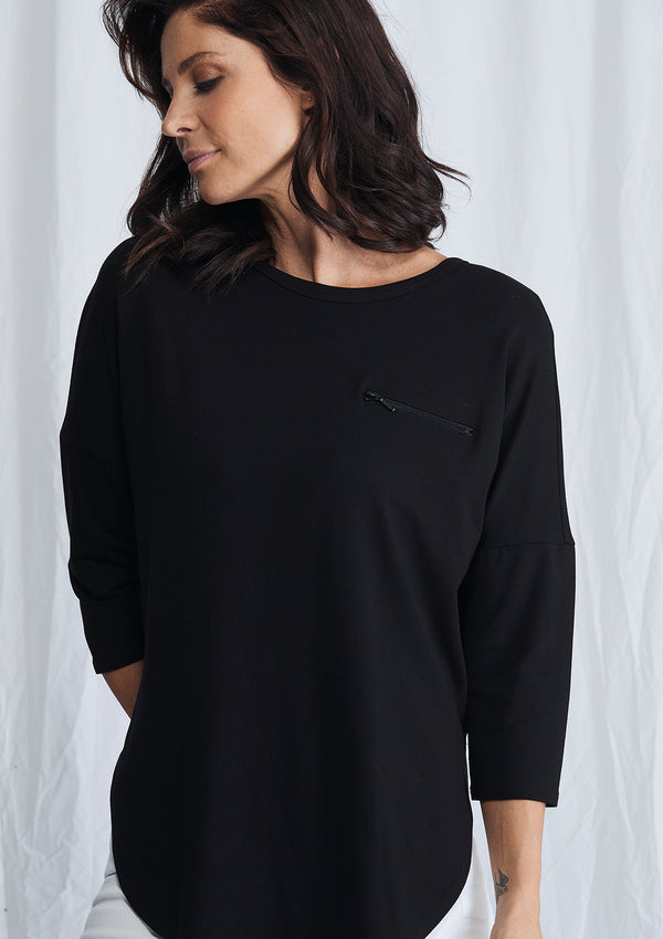 Mela Purdie Matte Jersey Zip Crescent Sweater