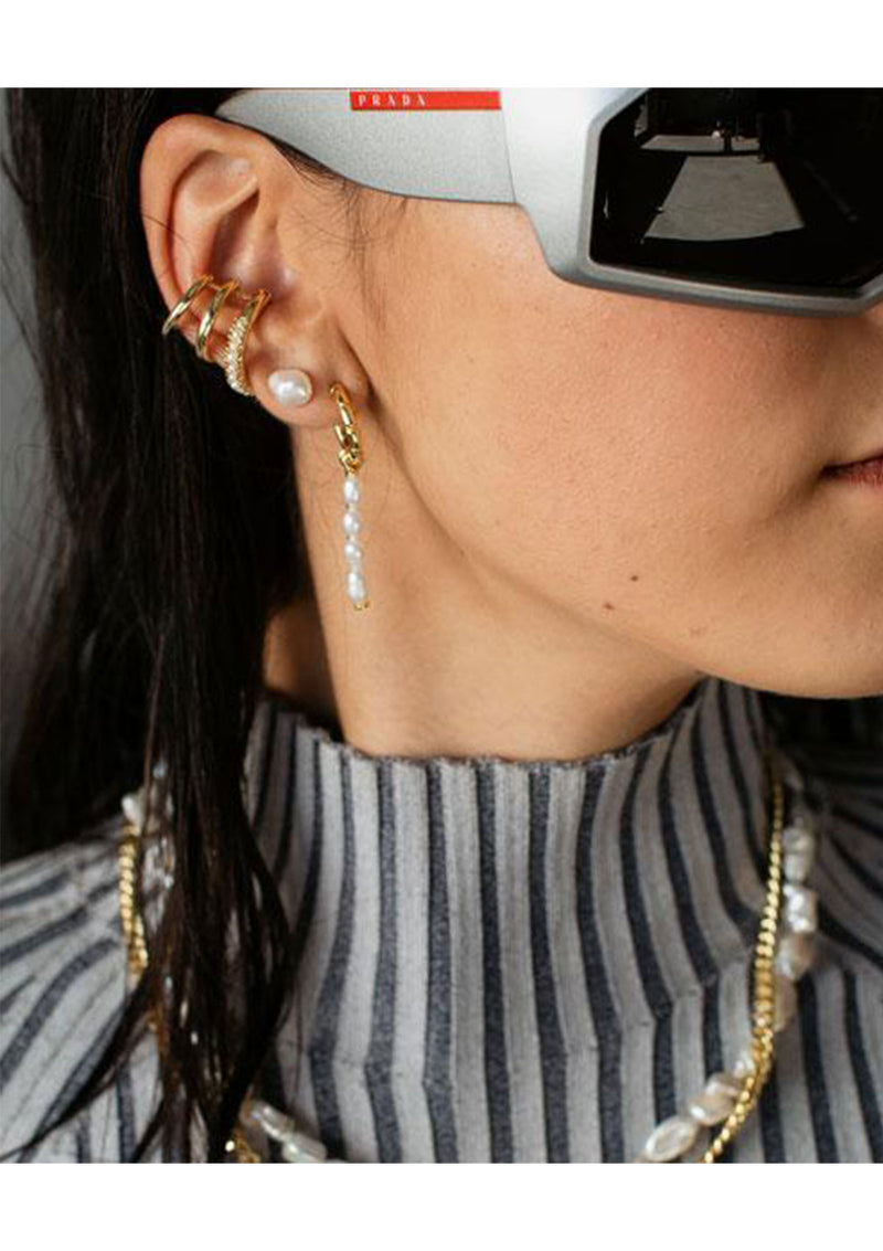 F+H Bonet Pearl Charm Earrings