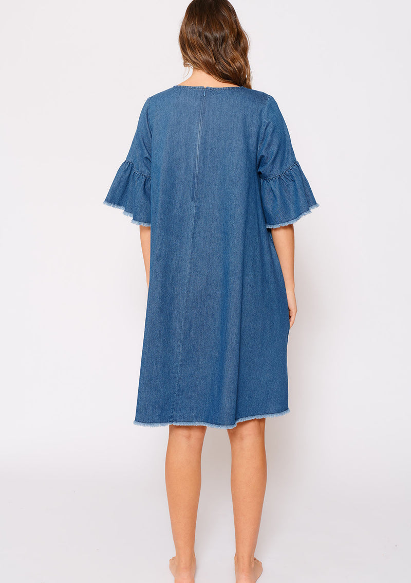 Alessandra Frayed Edge Dress
