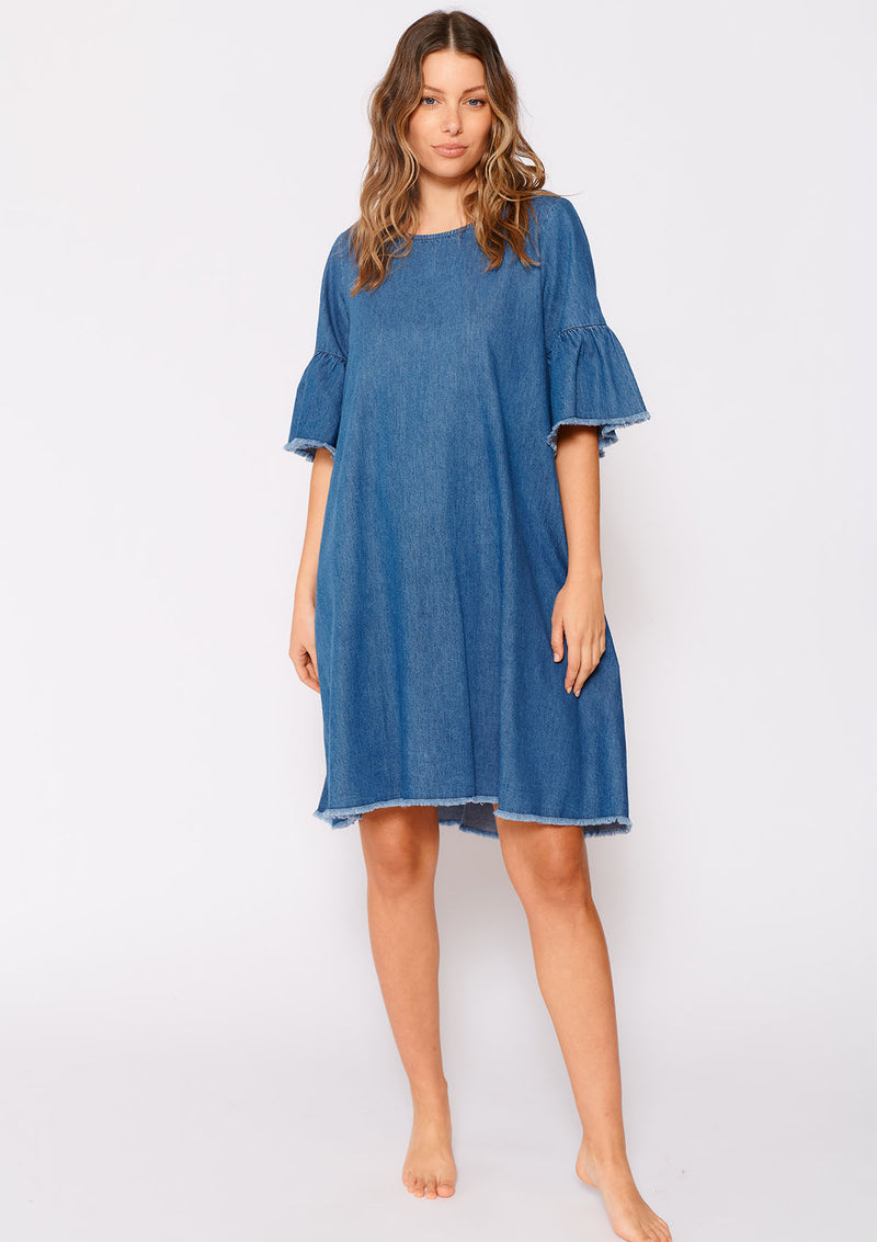 Alessandra Frayed Edge Dress