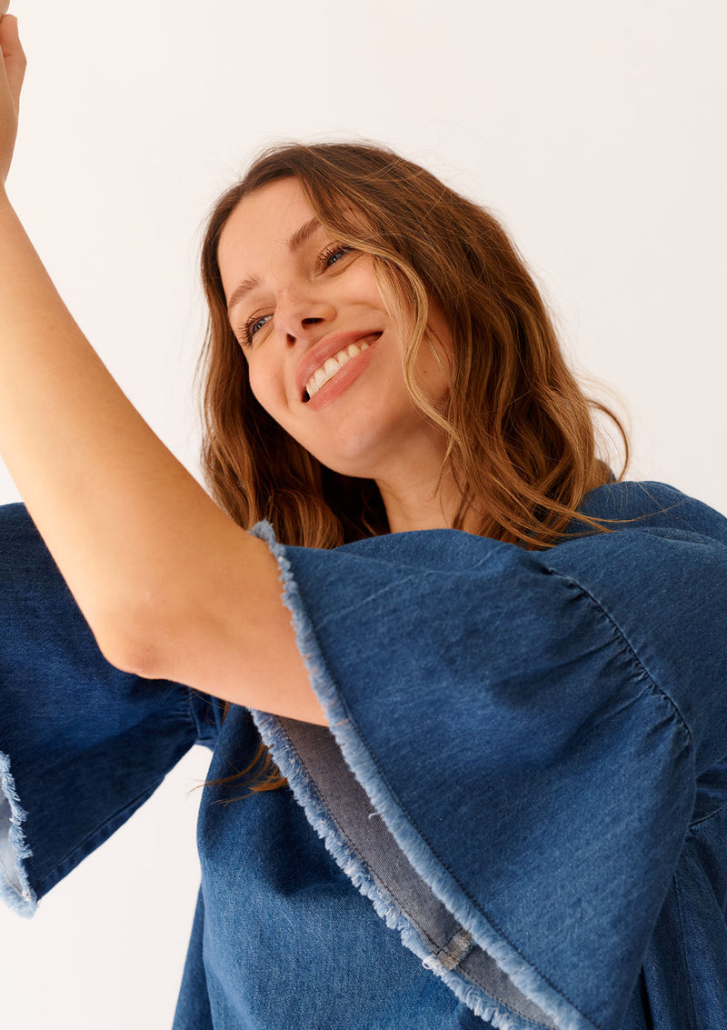 Alessandra Frayed Edge Dress