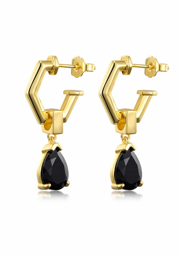 F+H Electro Earrings - Black Onyx