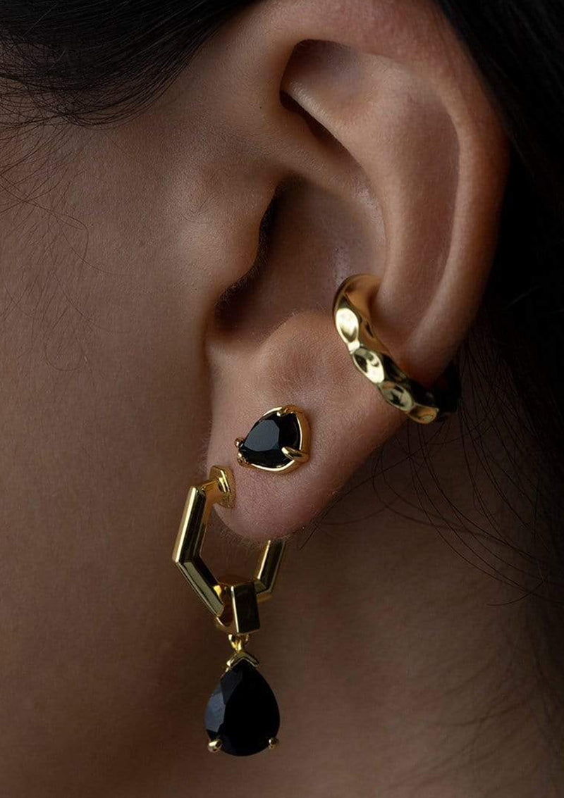 F+H Electro Earrings - Black Onyx