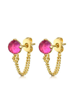 F+H Eva Studs - Pink Corundum