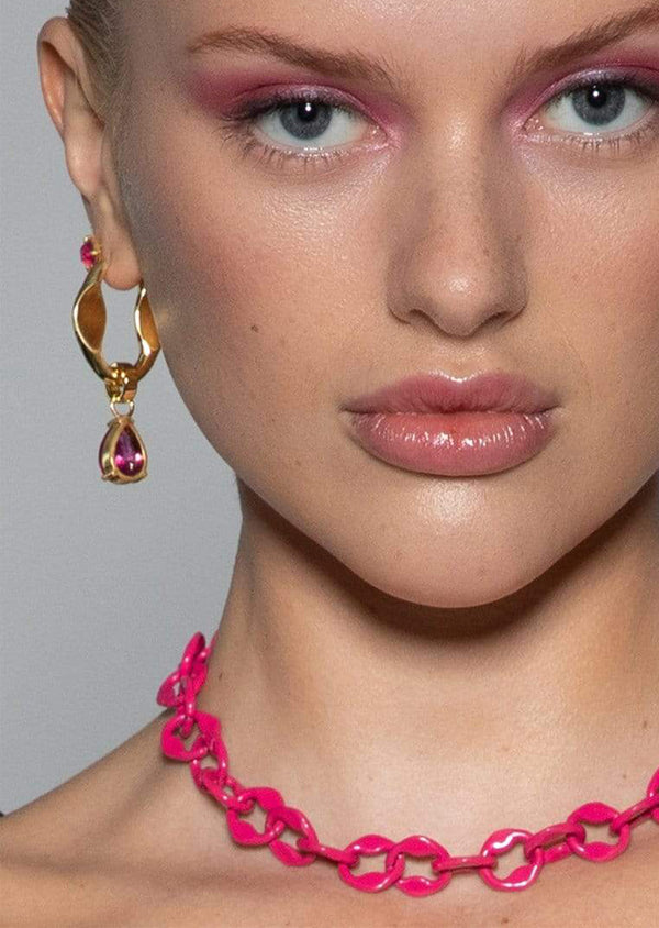 F+H Pop Earrings - Pink Corundum