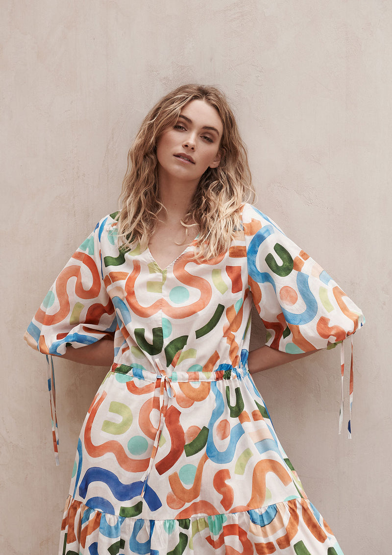 Layer'd Printed Cotton Tre Dress